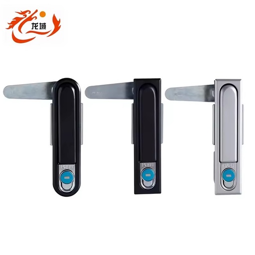 MS480 High-Security Black Zinc Alloy Cabinet Control Panel Door Lock with Flat Lock and Swing Handle Lock MS818