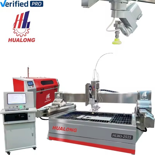 2025 New HLRC-2015 CNC 5 Axis High Pressure Water Jet For Sale Marble Waterjet Cutting Machine Core Motor Gear
