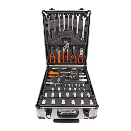 187-Piece Iron Manual Ratchet Wrench Socket Set with Hard Case for Car Motorcycle & Bicycle Repair