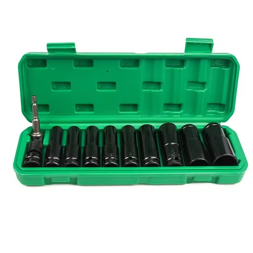 11 PCS Hex Socket Set for Impact Wrench Air Gun Pneumatic Wrench CR-V Steel Automotive Repair Heavy Duty Mechanic Tool