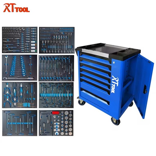 RTTOOL Factory Direct Sales 279 Pcs Tools Sets Rolling Box Garage Workshop Tool Cabinet Tool Trolley with Wheels