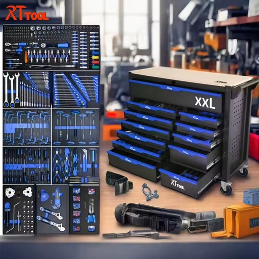 RT TOOL Heavy Duty Garage Car Workshop Bench Storage Herramienta Cabinet 12 Drawers Movable Work Tool Chest Trolley Cabinet