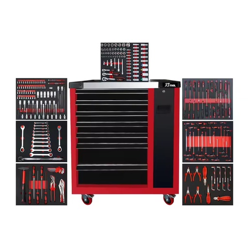 RTTOOL 266-Piece CR-V Auto Repair Tool Kit Mechanic Wrench Hand Set With Combination for Car Workshop Household
