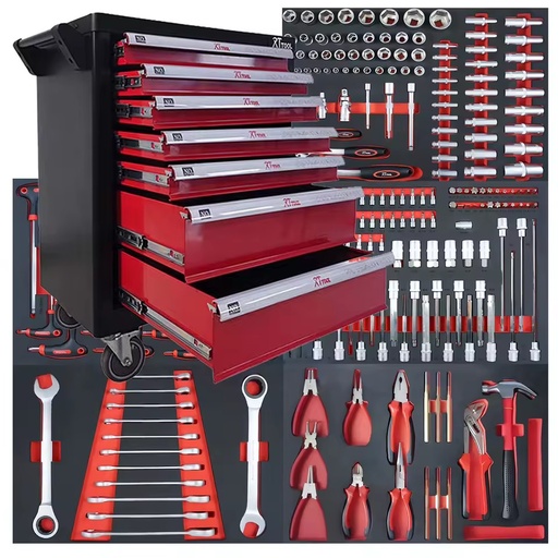 250pcs Professional All Kind of Tools with Tool Cabinet, Workshop Trolley Cabinet