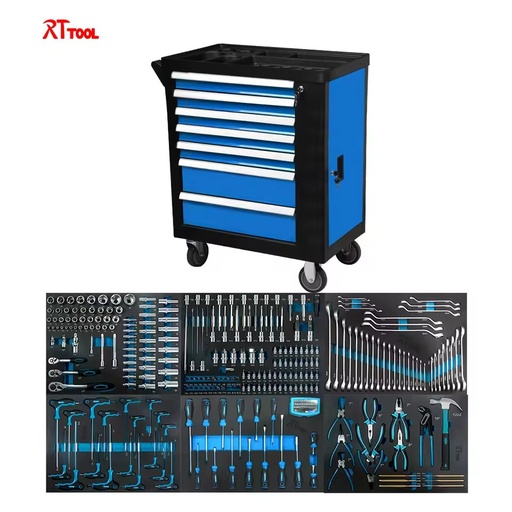 RTTOOL 368PCS TOOL CABINET 7DRAWERS HAND TOOLS SET Mechanic Box Trolley Metal Tool Set Caja De Herramientas