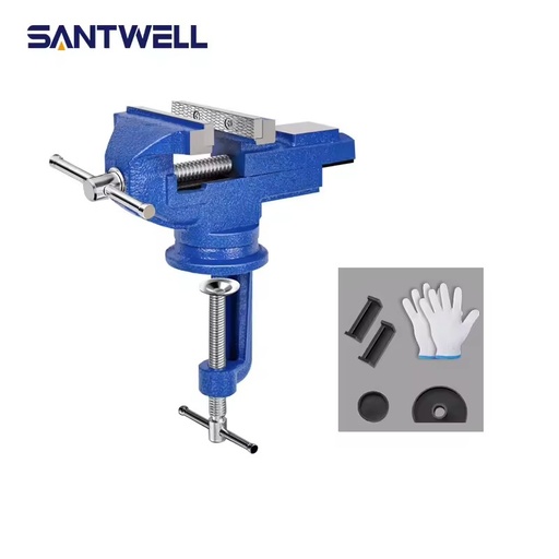 Factory Supply High-Quality Industrial-Grade Heavy-Duty Stationary Mini Bench Vise Workbench Fixture with Jaw Pads