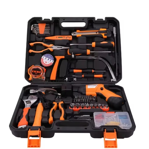 SOLUDE 115 Piece Electric Screwdriver Household Hand Tools Kit With Plastic Toolbox Storage Case