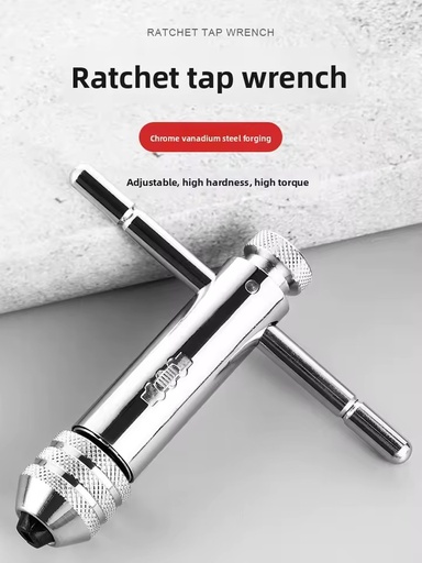 Metric Hand Tap Wrench Manual Tapping Gadget Threading Tool Chuck Extended Adjustable Ratchet Tap Reamer Tool Torque Wrench OEM