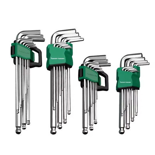 Hardware Tools L-shaped Ball-head Hex Key Set Extended 9-Piece 45 Steel Uncoated No Warranty