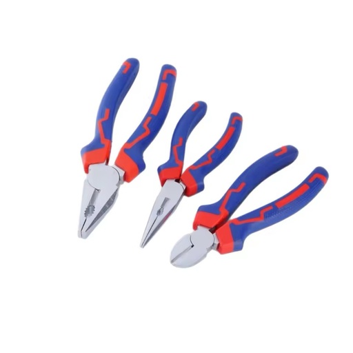 Factory Wholesale Standard European-style Pearl-nickel Finished Slanted-tip Three-piece Multi-functional Carbon Steel Pliers
