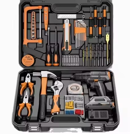 Power Tool Combo Kit Electric Drill Toolbox Set, Car and Household Combination Set, Multi-functional Electrical
