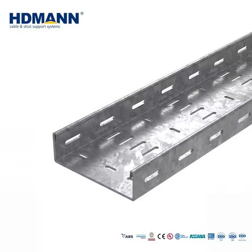 CE ISO Certified Heavy Duty Hot Dip Galvanized Steel Perforated Cable Tray for Outdoor Industrial Power Distribution