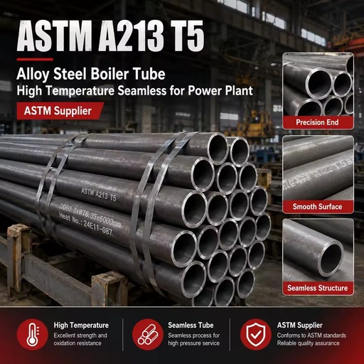 ASTM A213 T5 Alloy Steel Boiler Tube High Temperature Seamless for Power Plant ASTM Supplier