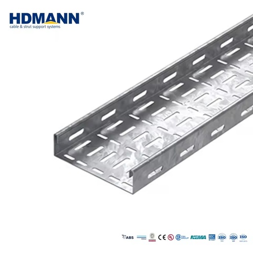 CE Listed Premium Quality HDG Steel Perforated Basket Cable Tray for Infrastructure and Bridge Engineering