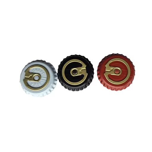 PVC Free Liner Inside Sealing 26mm Aluminum Crown Caps with Custom Color and OEM Logo Design for Beer Beverage Use