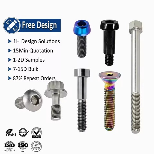 Wholesale Flange Bolt Supplier M8x1.25x55 M10x130 M12x1 Rainbow Anodized Zinc Plating Burning Blue Shi Shi Tong Class 4 Raw