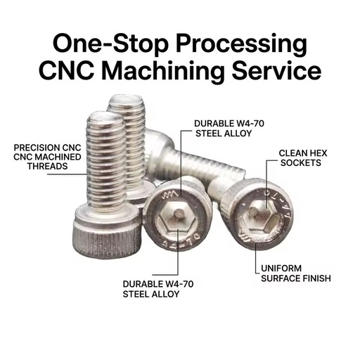 Precision CNC Machining Service for Stainless Steel Bolts Screws Custom Aluminum Fastener