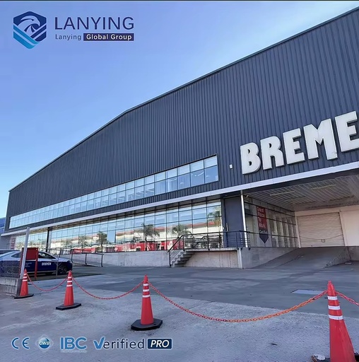 Industrial Light Steel Structure Prefabricated Hall Prefab Warehouse 4S Showroom with Free Morden Design
