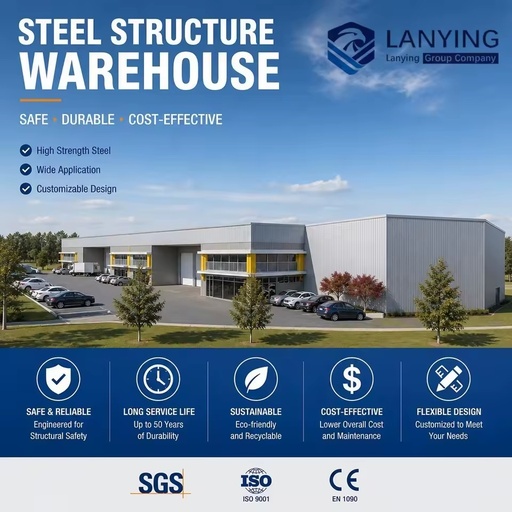 Modern Industrial Park Solution Steel Structure Warehouse With Integrated Office Modular Factory for Global Logistics