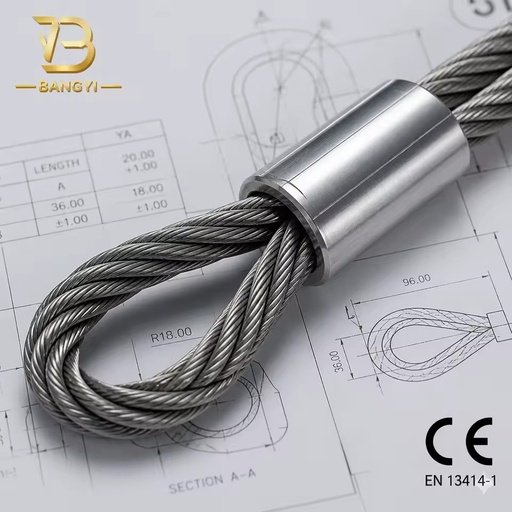 Custom Length Wire Rope Sling Assembly with Steel Thimble - Flexible Durable Lifting Tackle for Industrial Material Handling