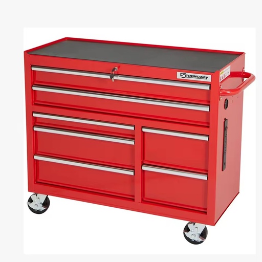 Custom Large Red Heavy Duty 7 Metal Work Drawers Suitcase Rolling Tool Box