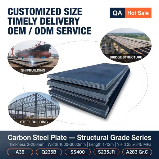 High Grade Carbon Steel Plate Mild Steel Sheet Wear-resistant Steel Plate Q235B Q345B ASTM A36 S235JR S355JR for Boiler Plate