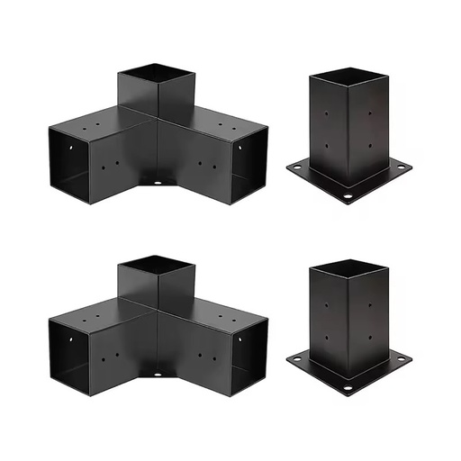 Customized High Quality Black Aluminum Support Post Mounting Metal 4X4 Brackets Corner Kit Pergola