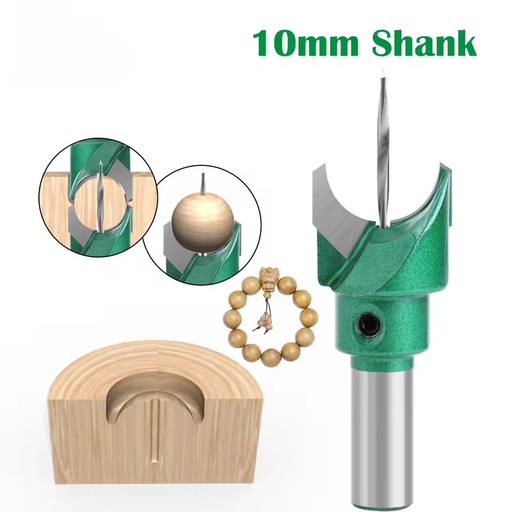 10mm Shank Series Carbide 4 Flute Bead Round Wood Ball Cutter Woodworking Milling Cutter Lathe Turning Tool