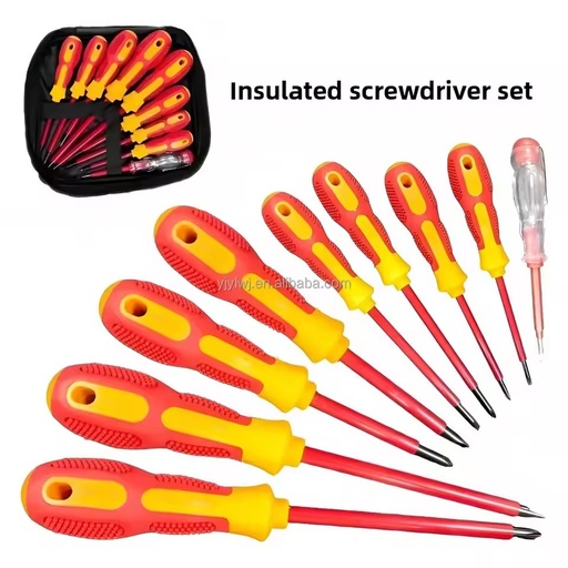 1000V 9PCS Electrical Insulation Screwdriver Set Magnetic Screwdrivers High-voltage Screwdrivers and Magnetic Tools