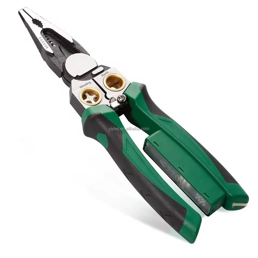 Industrial Grade 9inch Electrician Wire Stripping Pliers Tools 8-in-1 Testing Wire Cutting Pliers Serrated Steel Jaw Surface