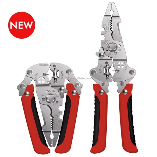9 in 1 Multi-Functional Pliers Folding Wire Strippers Kit Crimping Pliers Wire Crimper Hand Tool for Electricians, Home Repair
