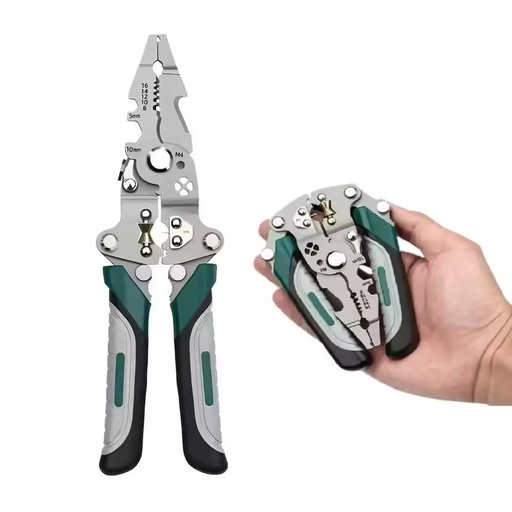 2026 9 in 1 Folding Wire Strippers Crimping Pliers Multi-function Crimping Tools Cutting Cable for Wire Repair Work