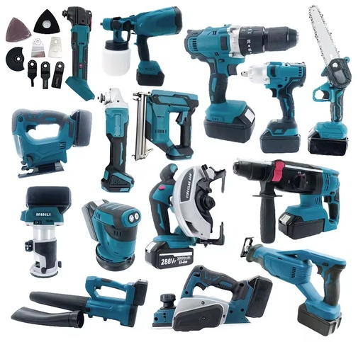 Factory Price 15pcs Combo Power Tools Kits Tools Set Electric Hammer Drill Angle Grinder Brushless Cordless Power Tool Sets