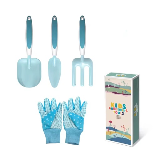 Color Box Garden Tool Set for Kids Mini Garden Tool Set Blue/Green/Pink 4PCS Kids Gardening Tools Set