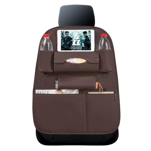 Universal Adjustable Multi-Pocket 8-11 Compartments 50x65cm Car Seat Back Organizer PU Leather Auto Backseat Storage Bag
