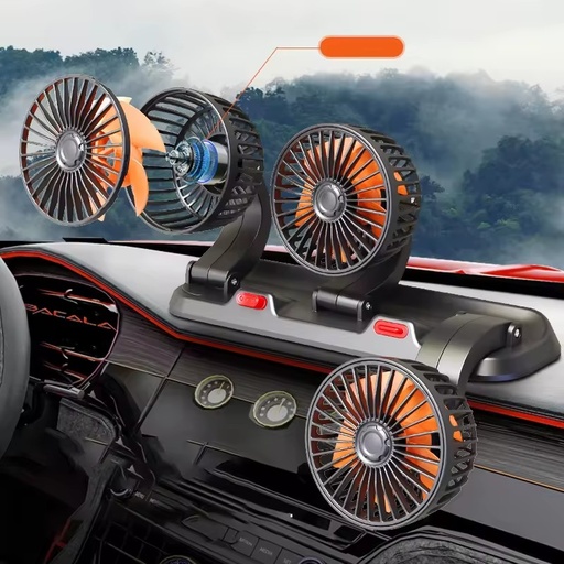 QY Portable Universal Adjustable Plastic Car Air Circulation Fan 360 Rotatable USB 5W for Summer Cooling Cars Trucks/Buses Boats