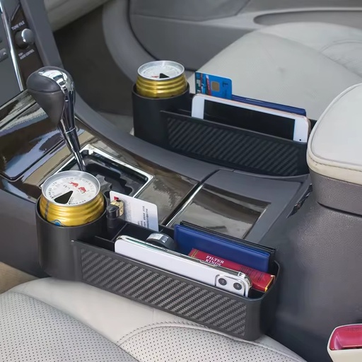 Universal Multifunction ABS Car Console Side Pocket Organizer with Cup Holder Seat Gap Storage Box 4-7 Compartments