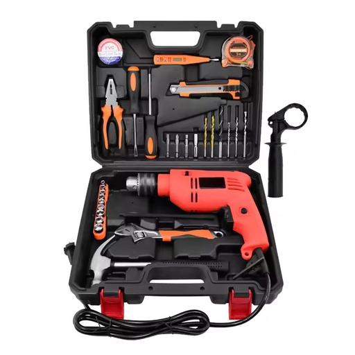 30pcs Professional Mechanic Tool Box Set with Hammer Plastic + Metal Durable Hand Tools for House & Wood Work