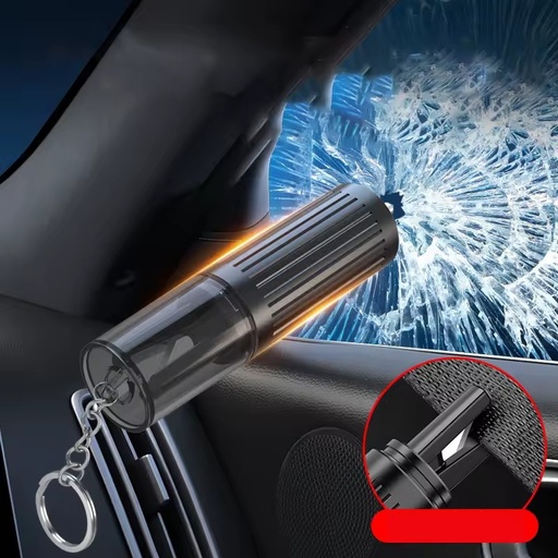 Multi-Functional Keychain Safety Hammer Emergency Car Window Punch Seat Belt Cutter Compact Emergency Escape Tool Plastic QY