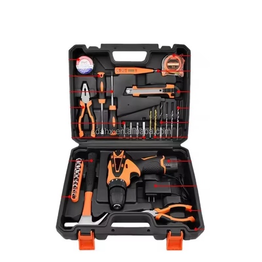 In High Demand Construction Tools Woodworking Pistol Drill Bit Battery Two-speed Auto Repair Tool with Hard Case