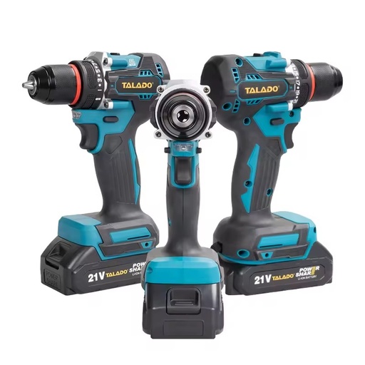 AMOEBA 21V Cordless Brushless Impact Drill 45N.m High Torque Electric Drill 10mm Metal Chuck Power Tool Set for Industrial Use