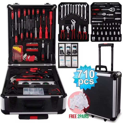 Aluminum Trolley Box Tools Manufacturer New 710pcs Mechanic Tool Set