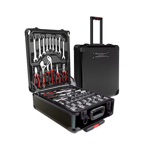 House Repair Kit 799pcs Professional Aluminum Trolley Case Mechanic Tool Set with Tool Belt OEM 3-Year Warranty