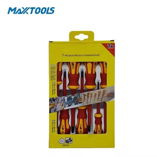 Professional 7PCS VDE 1000V Insulated Screwdriver Set CR-V Magnetic Electrician Hand Tools IEC 60900 Electrical Repair Kit