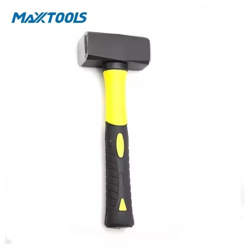 Heavy Duty Drop Forged Stone Hammer Carbon Steel Rock Hammer with Fiberglass Rubber Handle for Quarry Mining Construction OEM