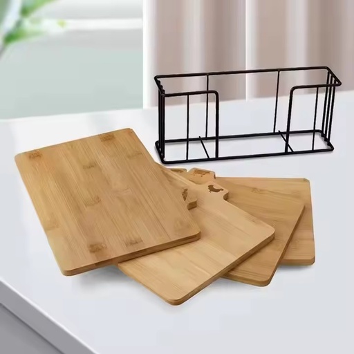 Countertop Home Chopping Board Organizer Stand No Drilling Kitchen Natural Cutting Board Iron Holder storage rack