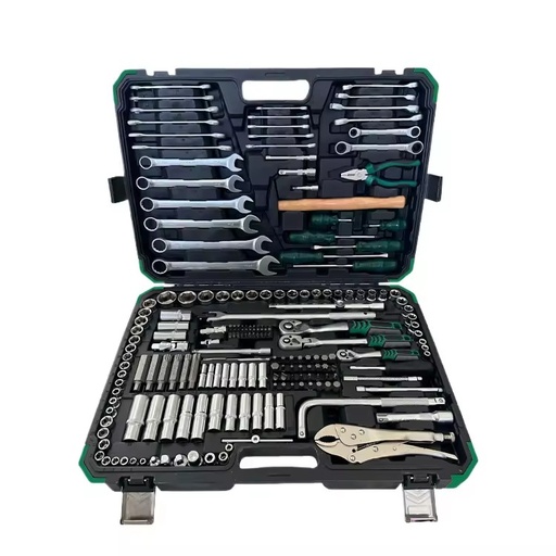 Set of 202 Pieces Auto Repair Machine Repair Multifunctional Sleeve Ratchet Wrench Screwdriver Hardware Toolbox a Complete Set