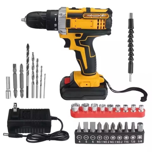 Dewal High-Power Lithium Cordless Impact Drill & Electric Screwdriver with 2.0Ah Battery 1800W for Industrial/DIY Use