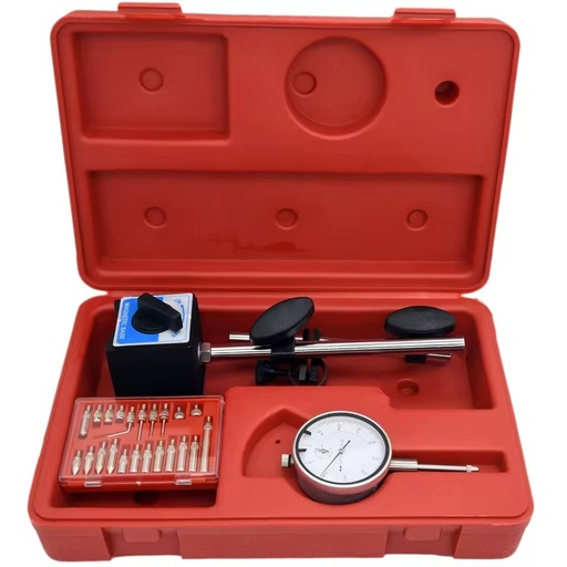 Dial Indicator Precision Measuring Gauge Kit Magnetic Base Long Arm 0-1 Tester 0.001 22pc Inspection Set Woodworking
