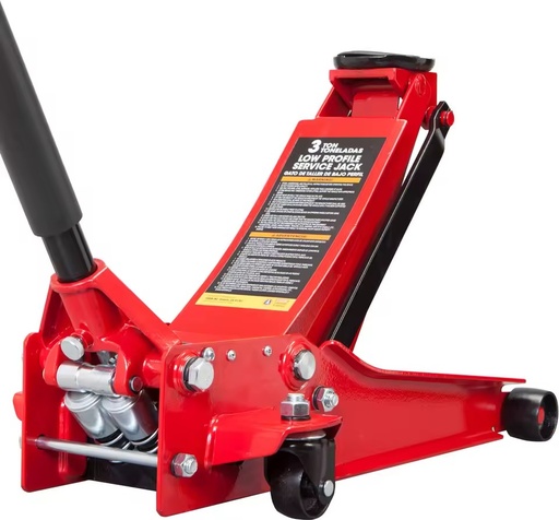 Torin Hydraulic Ultra Low Profile Heavy Duty Floor Jack With Dual Piston Quick Lift Pump 3 Ton (6,000 Lb) Capacity, Red